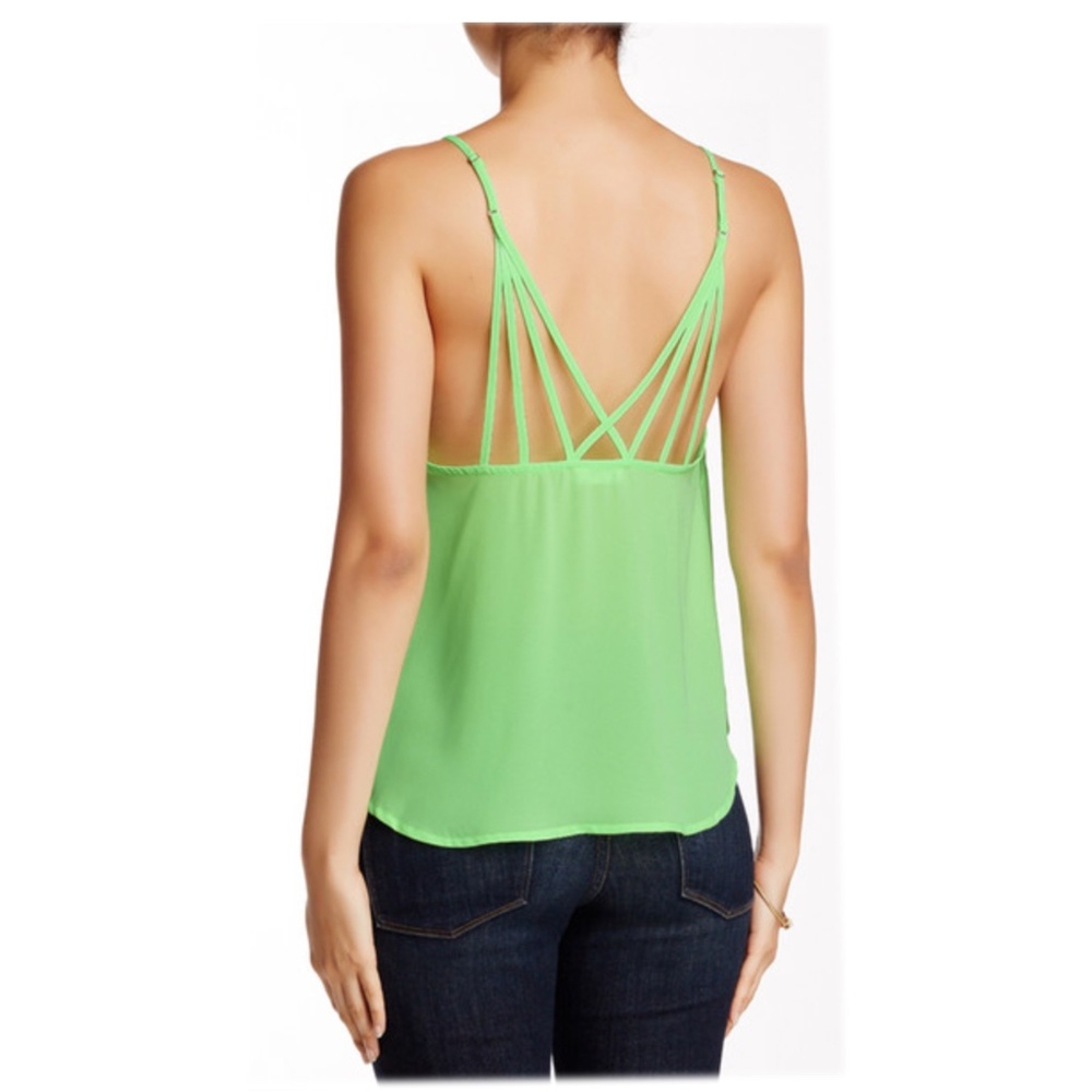 Lush Lattice Back Tank, Neon Lime (Green), Large-NWT